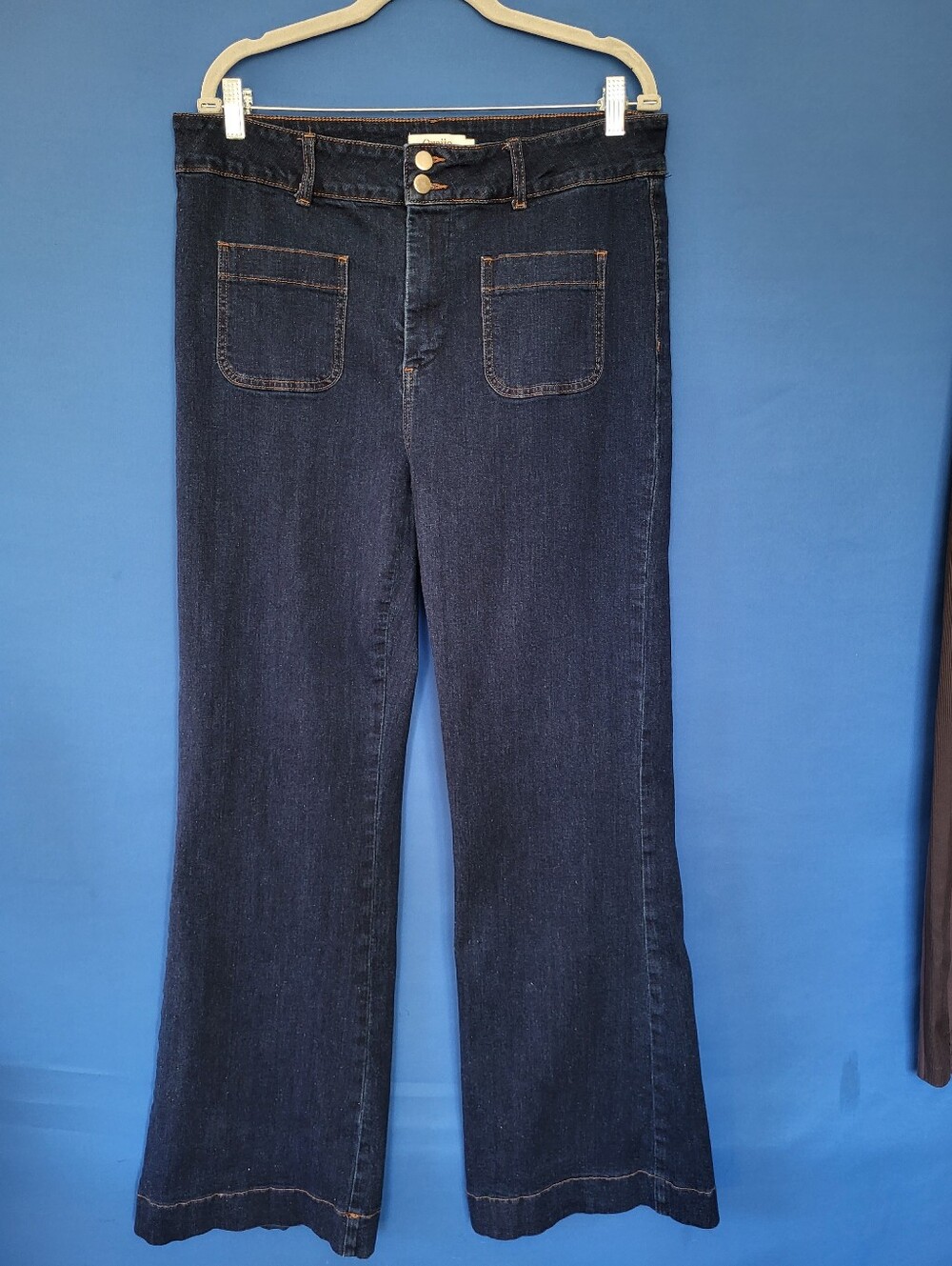 Oraije Paris Jeans Size 46 34" waist Tall 32 ins Gaspard Dark Denim Wide leg